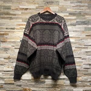 Obermeyer XXL Wool Blend Sweater | Vintage Ski Lodge Geometric Knit NWOT New